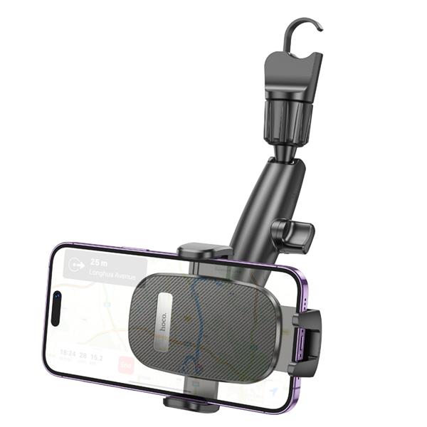 HOCO Rearview Mirror Car Phone Holder, 360° Rotating Adjustable Mount