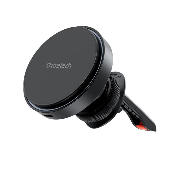 Choetech 15W Magnetic Car Charger Holder with Ambient Light, Black