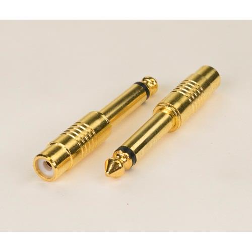 iCAN Audio Adapter, 1/4" (7mm) Mono audio male plug to RCA Female jack gold-plated adapter. (ADP 1/4M-RCAF)