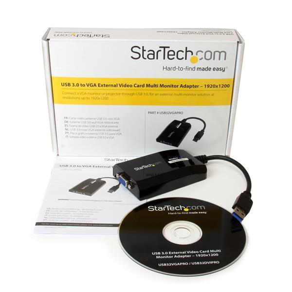 StarTech USB 3.0 to VGA External Video Card Multi Monitor Adapter for Mac and PC – 1920x1200 / 1080p