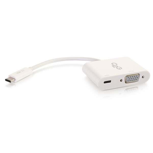 Cables to Go USB-C TO VGA VIDEO ADAPTER CONVERTER WITH POWER DELIVERY -WHITE (29534)