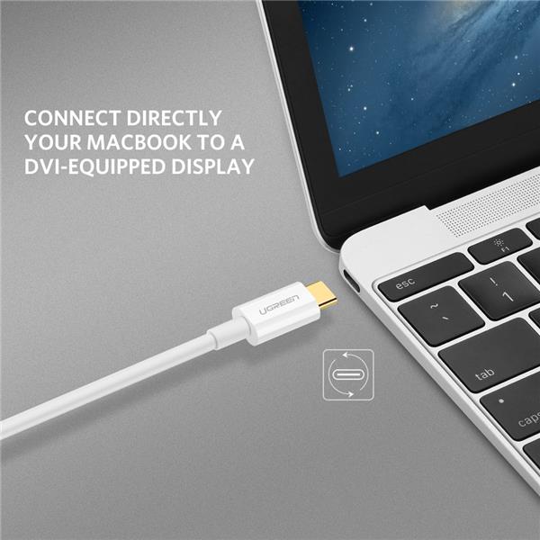 UGREEN USB Type-C TO DVI Cable, 1.5M, White (MM140)