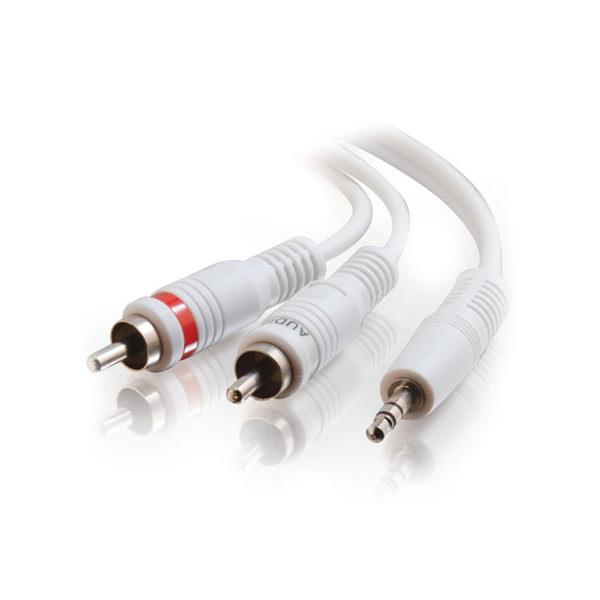 Cables To Go One 3.5mm Stereo Male to Two RCA Stereo Male Audio Y-Cable - White 12ft (40371)