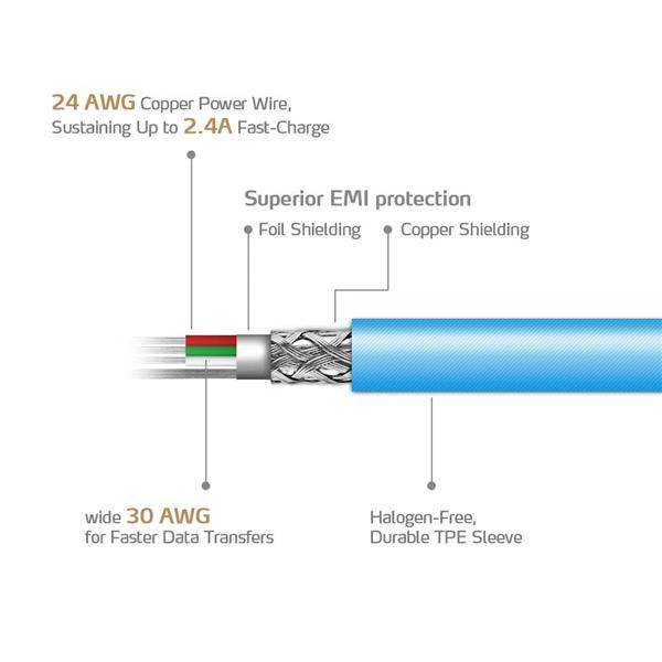 ADATA Sync & Charge Lightning Cable 3.28Ft Blue (AMFIPL-100CM-CBL)