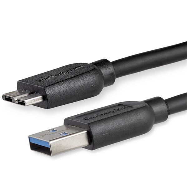 Startech Slim Micro USB 3.0 Cable - M/M - 2m (6ft) (USB3AUB2MS)