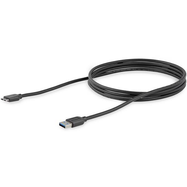Startech Slim Micro USB 3.0 Cable - M/M - 2m (USB3AUB2MS) | Canada Computers & Electronics