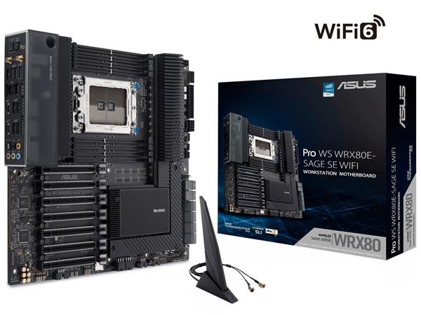 ASUS Pro WS WRX80E-SAGE SE WIFI AMD WRX80 EATX Workstation Board - for Threadripper PRO sWRX8 CPU - DDR4 ECC (Pro WS WRX80E-SAGE SE WIFI )(Open Box)