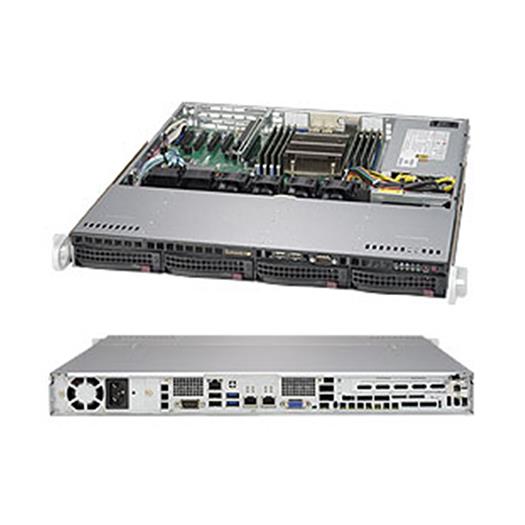 Supermicro SuperServer 5018R-M Socket LGA2011 1U Rack Server Barebone - 4x 3.5" Hot-Swap Bays (SYS-5018R-M) - for Intel Xeon E5-2600 v4/v3, Dual-Port Intel i350-AM2 GbE, 350W Power Supply
