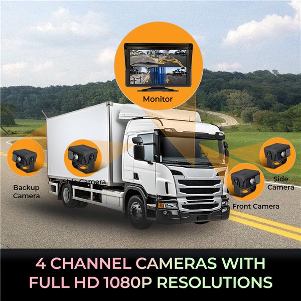 GekoGear Orbit T100 Dash Cam for Trucks & Fleet | 4-Channel Dashcam (1