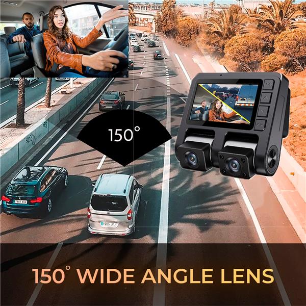 GekoGear Orbit D110 Dash Cam | 2-Channel Dual View Dashcam (1080p Full