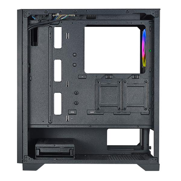 AZZA HIVE 440 ATX Gaming Computer Case, Tempered Glass Side Window, USB3.0 2*USB2.0, 12cm Digital RGB Fan, RGB SYNC with MB, P/N: CSAZ-450 Black