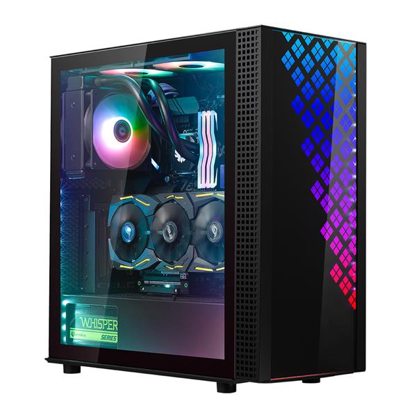 BitFenix Dawn TG EATX/ATX PC Gaming Case, ARGB/RGB Asus AURA SYNC MSI Mystic Light Gigabyte RGB Fusion 2.0 Asrock Polychrome, 3 Sides Tempered Glass With Car Window Security Films, Water Cooling Ready(Open Box)