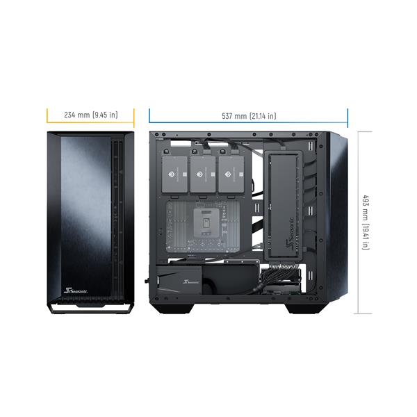 Seasonic Syncro Q704 Mid-Tower Case with Syncro DGC-850 Power Supply, ATX Design,Optimized cable management,Pre-installed 4 NIDEC Fans,Side Tempered Glass Panels,Increase Setup and Airflow Efficiency(Open Box)