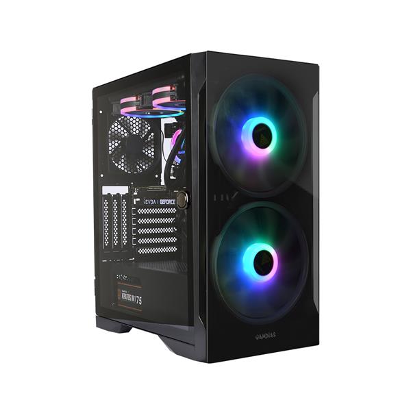 Gamdias APOLLO E2 Elite, ARGB 200mm fans 5v 3pin sync, tempered glass side panel,360mm radiator support, ATX gaming Case