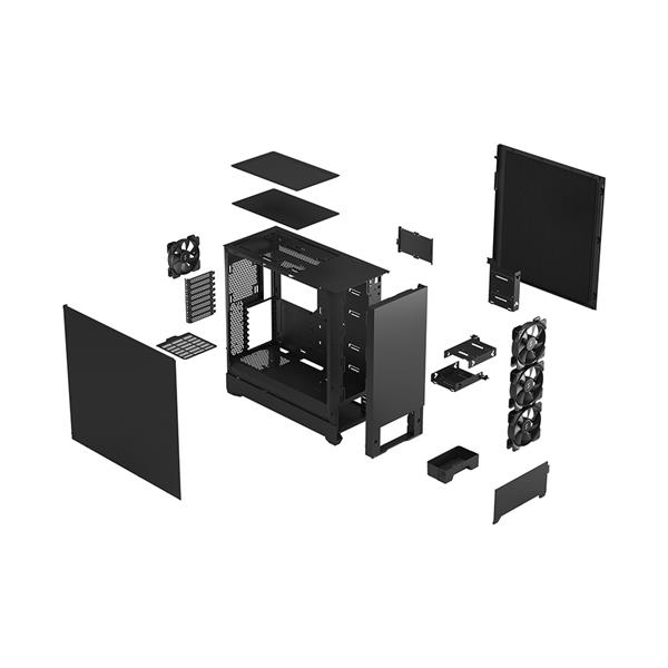 FRACTAL DESIGN Pop XL Silent Black ATX Sound Damped Solid Panel Full Tower Computer Case(Open Box)