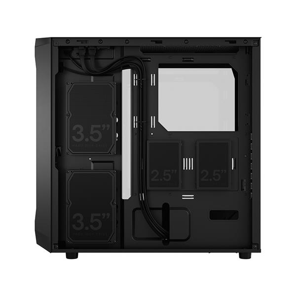 FRACTAL DESIGN Focus 2 Black ATX mATX Mini ITX Clear Tinted Tempered Glass Mid Tower Computer Case