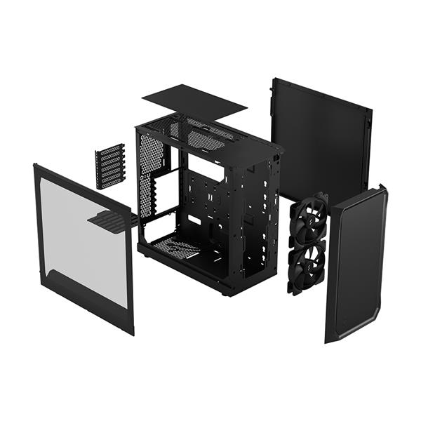 FRACTAL DESIGN Focus 2 Black ATX mATX Mini ITX Clear Tinted Tempered Glass Mid Tower Computer Case