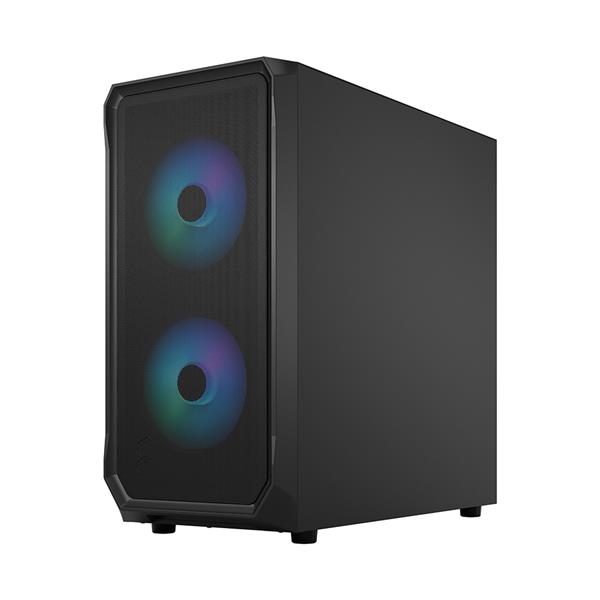 FRACTAL DESIGN Focus 2 RGB Black ATX mATX Mini ITX Clear Tinted Tempered Glass Mid Tower Computer Case