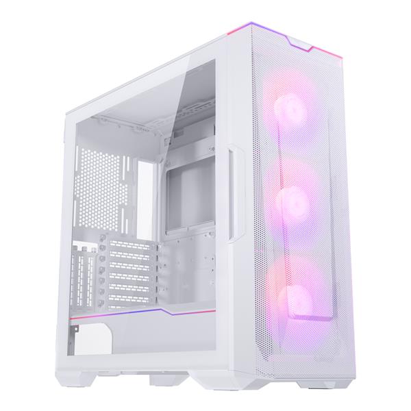 Phanteks Eclipse G500A DRGB, High Performance Mid-Tower Case, Mesh Front Panel, Integrated D/A-RGB Lighting, Tempered Glass Window, 3x M25-140 D-RGB Fans, Matte White