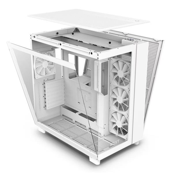 NZXT H9 Flow DUAL-CHAMBER MID-TOWER AIRFLOW CASE - White(Open Box)