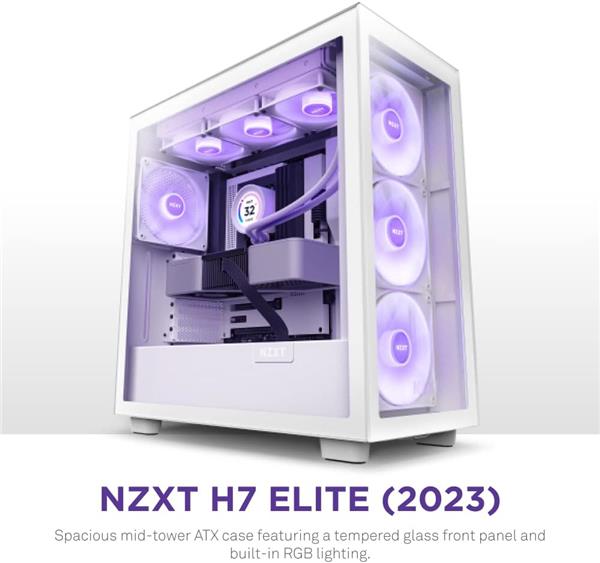 Nzxt H7 (2023 Edition) Elite Mid-Tower ATX Case - White