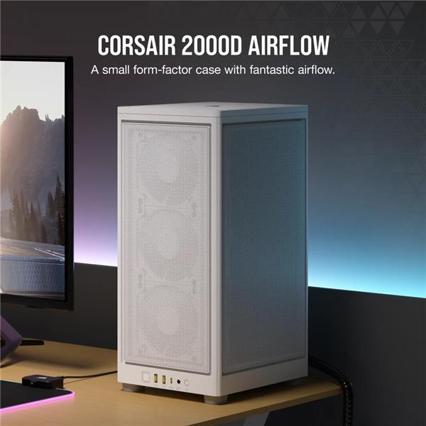 CORSAIR 2000D Airflow Mini-ITX Case, White