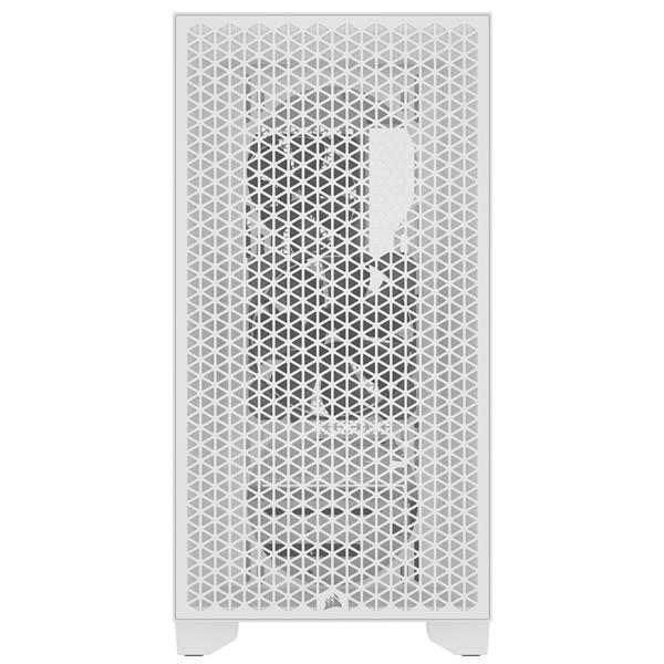 CORSAIR 3000D Tempered Glass Mid-Tower, White, 2x SP120 ELITE Fans(Open Box)