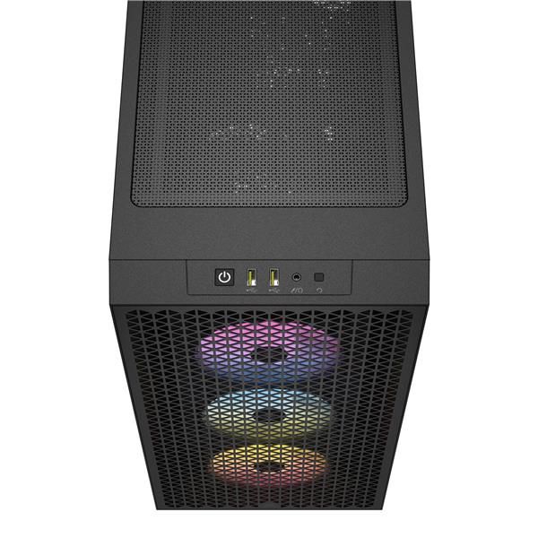CORSAIR 3000D RGB Tempered Glass Mid-Tower, Black, 3x AR120 RGB Fans