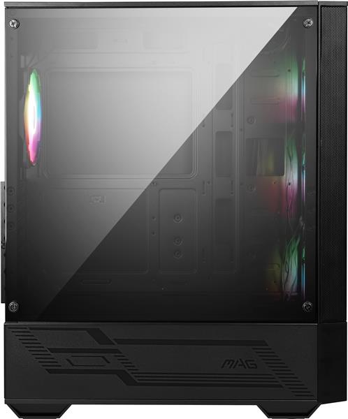 MSI MAG FORGE 112R Mid-Tower Case for up to ATX Motherboards, Tempered Glass, Front Mesh Panel, 4 x 120mm ARGB fans with Hub Controller, Magnetic Dust Filter, USB 3.2 Gen 1 Type-A Ports