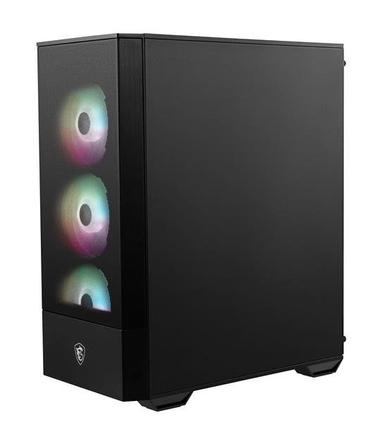 MSI MAG FORGE 112R Mid-Tower Case for up to ATX Motherboards, Tempered Glass, Front Mesh Panel, 4 x 120mm ARGB fans with Hub Controller, Magnetic Dust Filter, USB 3.2 Gen 1 Type-A Ports