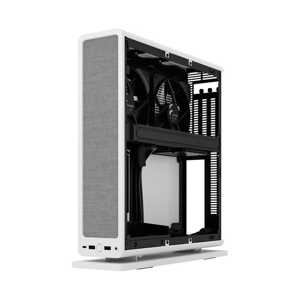 FRACTAL DESIGN Ridge White Mini-ITX Slim Small Form Factor Console PC Case with PCIe 4.0 Riser(Open Box)