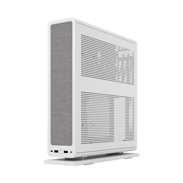 FRACTAL DESIGN Ridge White Mini-ITX Slim Small Form Factor Console PC Case with PCIe 4.0 Riser