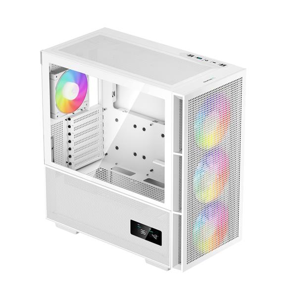 DeepCool CH560 Digital ATX Airflow case, 3x Pre-Installed 140mm ARGB Fans, White