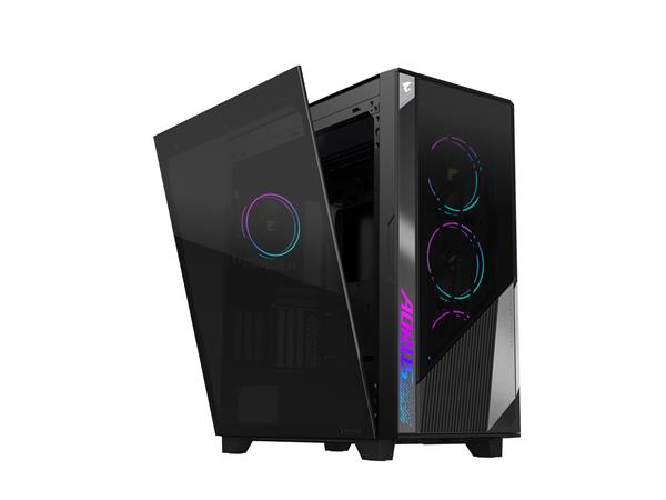 Gigabyte AORUS C500 GLASS - Black Mid Tower PC Gaming Case, Tempered Glass, USB Type-C, 4x ARBG Fans Included (GB-AC500G ST)