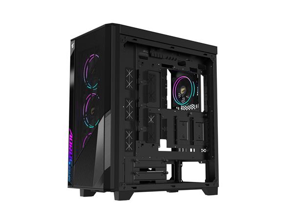 Gigabyte AORUS C500 GLASS - Black Mid Tower PC Gaming Case, Tempered Glass, USB Type-C, 4x ARBG Fans Included (GB-AC500G ST)(Open Box)