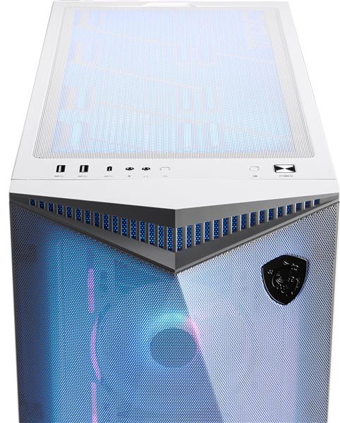 MSI MPG Gungnir 300R Airflow Mid-Tower Case for up to E-ATX Motherboards - White, USB 3.2 Type-C x 1, USB 3.2 Gen1 x 2, Fan Included x 4, ARGB