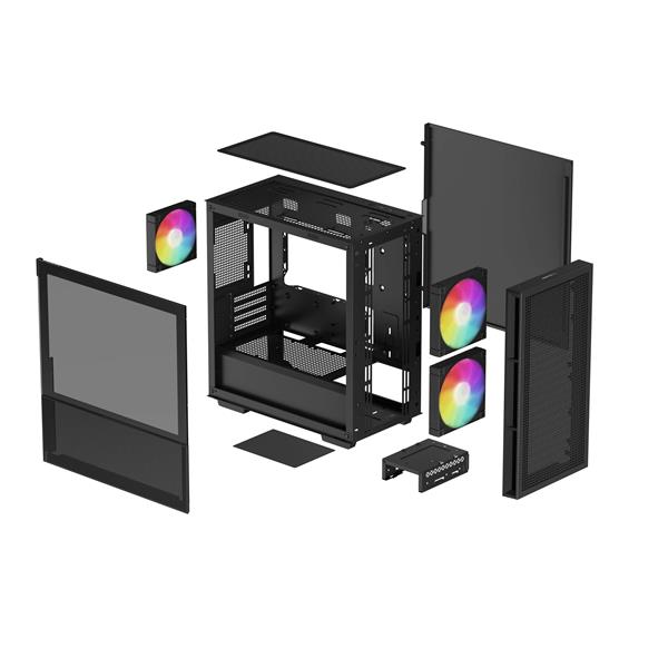 DeepCool CH360 mATX Airflow Case, Black(Open Box)