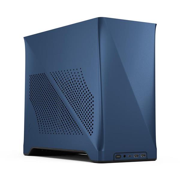 FRACTAL DESIGN Era 2 Silver Anodized Aluminum/Steel Mini-ITX Compact Small Form Factor PC Case, Blue