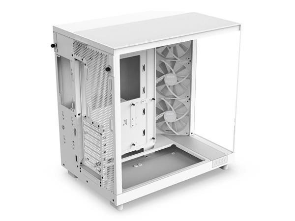 NZXT H6 FLOW RGB Compact Dual-Chamber Mid-Tower Airflow Case, White