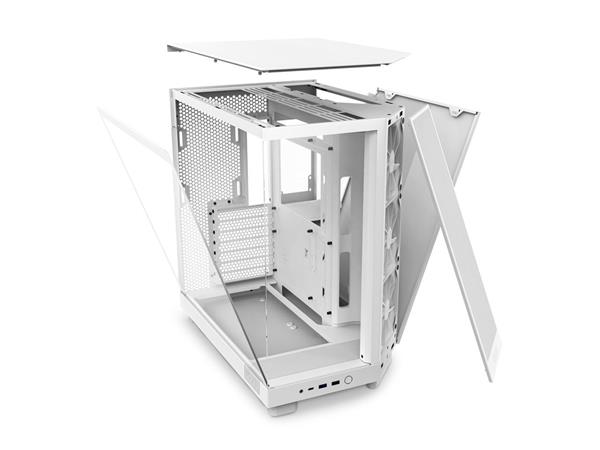 NZXT H6 FLOW RGB Compact Dual-Chamber Mid-Tower Airflow Case, White