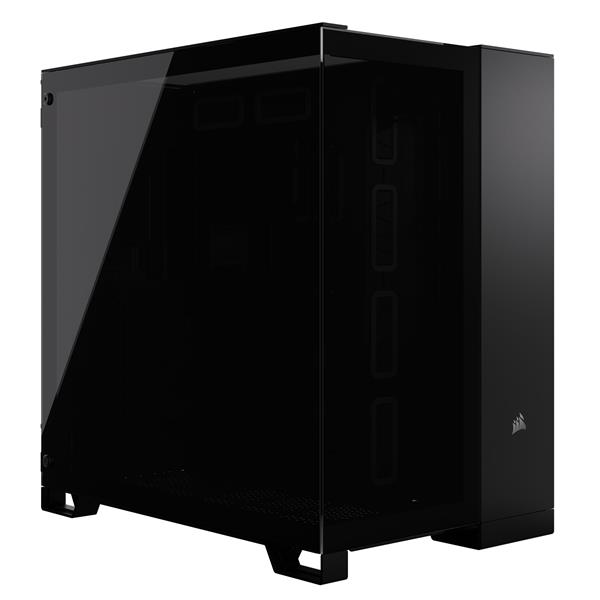 CORSAIR 6500X Mid-Tower Dual Chamber PC Case, Black - Unobstructed view with wraparound front and side glass panels - Fits up to 10x 120mm fans - 4x Radiator Mounting Positions(Open Box)