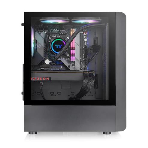 Thermaltake S200 TG with 4 x ARGB Lite Fan Computer Case, Black