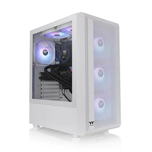 THERMALTAKE S200 TG with 4 x ARGB Lite Fan Mid-Tower Case, Snow