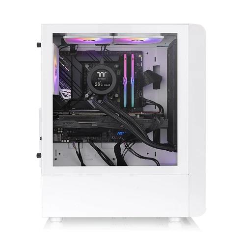 THERMALTAKE S200 TG with 4 x ARGB Lite Fan Mid-Tower Case, Snow