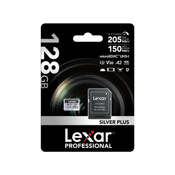 LEXAR SILVER PLUS 128GB microSDXC A2  U3
UHS-I V30