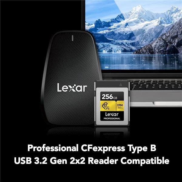 Lexar Professional 256GB CFexpress Type B Memory Card, Up to 1750MB/s Read, Raw 8K Video Recording (LCXEXPR256G-RNENG)