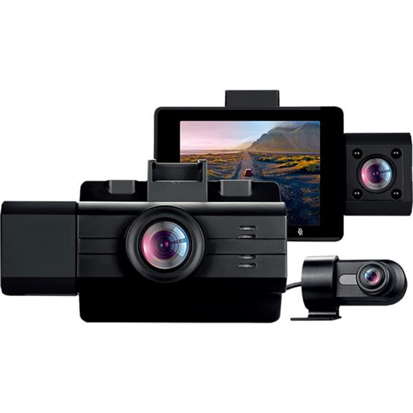 GekoGear Scout Pro Dash Cam | 3-Channel Dashcam (2K Super HD Front Vie