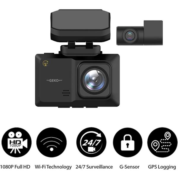 GekoGear Orbit 951 Dash Cam | 2-Channel Dashcam (1080p Full HD Front V