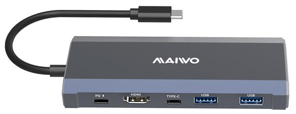 Maiwo 6-in-1 USB 3.2 Docking Station + M.2 NVMe/SSD Enclosure 4K 60Hz