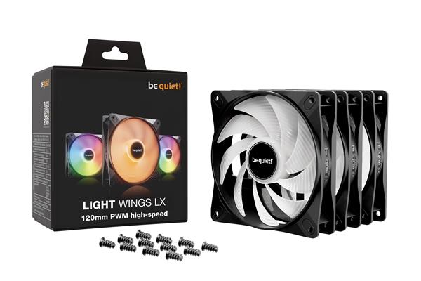 be quiet! Light Wings LX 120mm PWM High-speed ARGB Case Fan, Black, 3 Pack